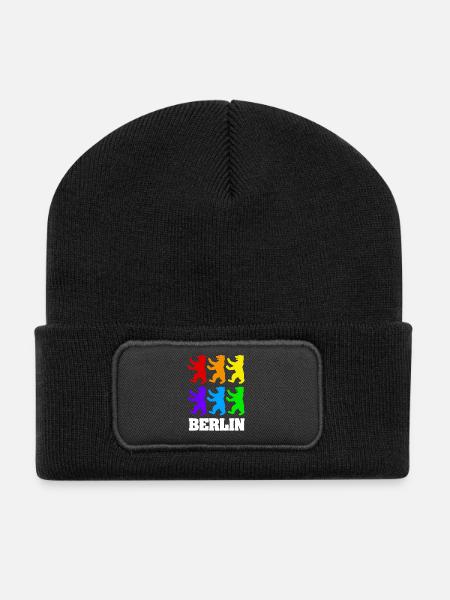 Berlin Bears in Color - Recycled Patch Beanie - black
