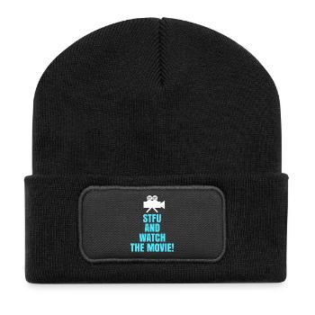 Films, Théâtre, Caméra, Déclaration, Soirée cinéma, Films - Beanie recyclé à patch - noir - Devant