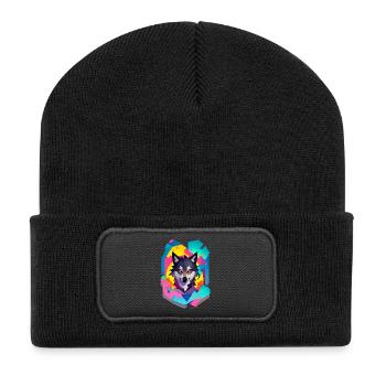 Wolf - Recycled Patch Beanie - black - Front
