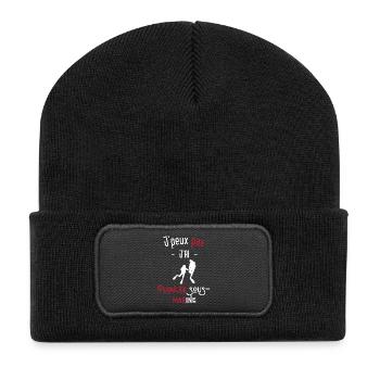 j'peux pas j'ai plongée sous-marine - Beanie recyclé à patch - noir - Devant
