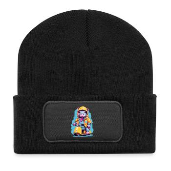 Sweet Hippopotamus - Recycled Patch Beanie - black - Front