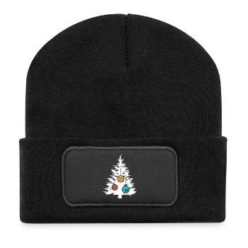 Christmas Tree Symbol Balls Colors Icon Fir Forest - Recycled Patch Beanie - black - Front