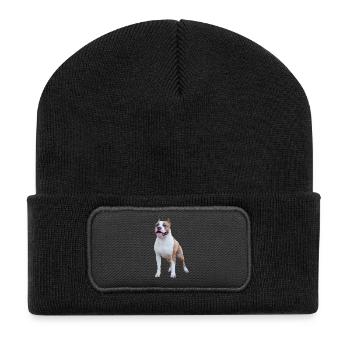 Terrier américain du Staffordshire - Beanie recyclé à patch - noir - Devant