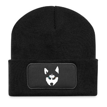 Husky Dog Siberian Husky - Recycled Patch Beanie - black - Front