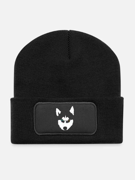 Husky Chien Husky Sibérien - Beanie recyclé à patch - noir