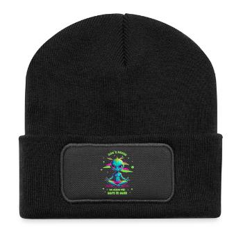 Alien Regelt das ! - Recycelte Patch Beanie - Schwarz - Vorne