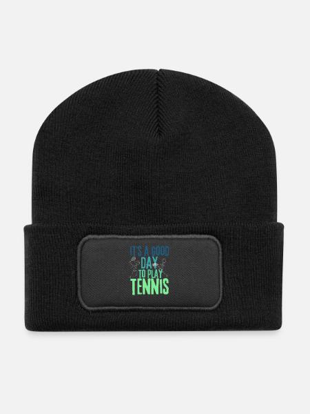 Bonne journée pour jouer au tennis - Beanie recyclé à patch - noir