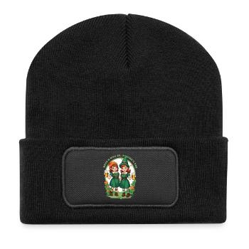 Habt ein schönen St. Patrick´s Day - Recycelte Patch Beanie - Schwarz - Vorne