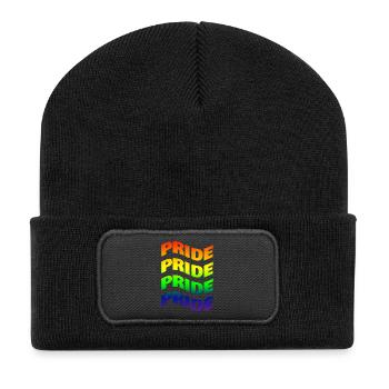 T-Shirt Gay Pride Wave Effect LGBT Geschenkidee - Recycelte Patch Beanie - Schwarz - Vorne