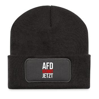 AFD VERBOT JETZT - Recycelte Patch Beanie - Dunkelgrau - Vorne