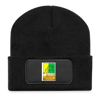 EC Flowers I Wife I Holiday I Gift I Mother's Day - Recycled Patch Beanie - black - Front