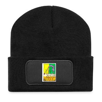 EC Woman I Pink I Gift I Mother's Day I Holiday - Recycled Patch Beanie - black - Front