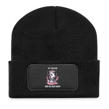 Unicorn with hunting rifle - Recycled Patch Beanie - black - Front