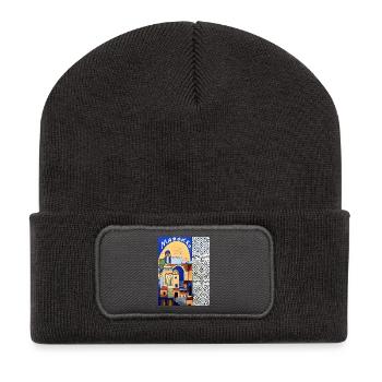 EG Urlaub I Marokko I Orient I Geschenk I Reisen - Recycelte Patch Beanie - Dunkelgrau - Vorne