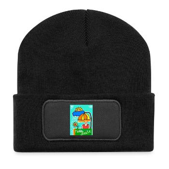 EG Frau I positive Sprüche I Muttertag I Urlaub - Recycelte Patch Beanie - Schwarz - Vorne