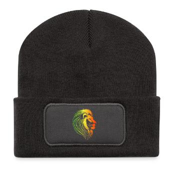 Eroberung des Rasta-Löwen, Rastafari, Jamaika, Juda - Recycelte Patch Beanie - Dunkelgrau - Vorne