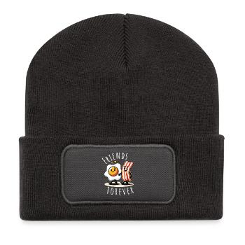 Friends Forever Ham Egg Comic Love - Recycled Patch Beanie - dark grey - Front