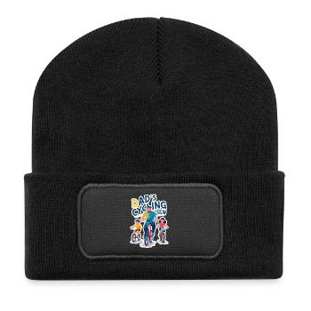 Dad's Cycling Crew Family Design - Recycled Patch Beanie - black - Front