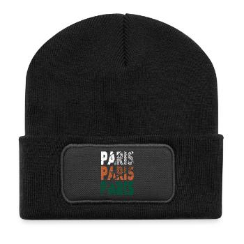 Tennis Shirt Paris Tournament Design Pullover Hoodie - Recycled Patch Beanie - black - Front