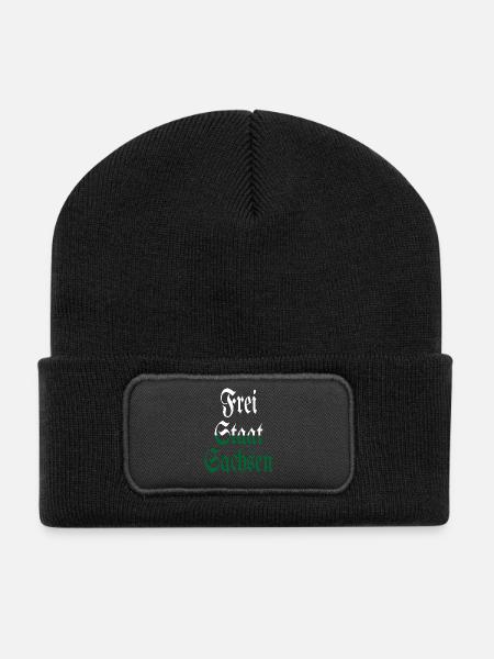 Freistaat Sachsen weiß grün Heimat - Recycelte Patch Beanie - Schwarz