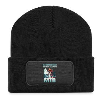Geschwindigkeit ist mein Element - Recycelte Patch Beanie - Schwarz - Vorne