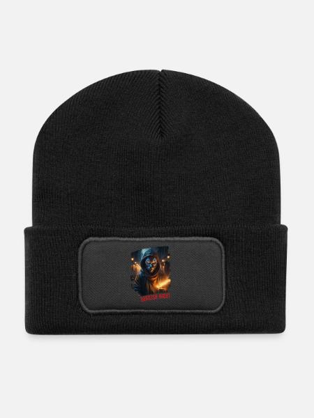 NUIT DIABOLIQUE - Beanie recyclé à patch - noir