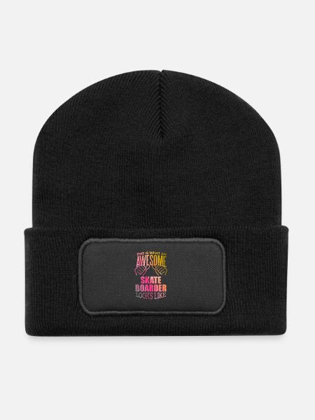 Skater Skater Skater - Recycled Patch Beanie - black