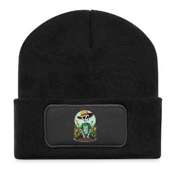 PLANT MORE WORRY LESS - Recycled Patch Beanie - black - Front