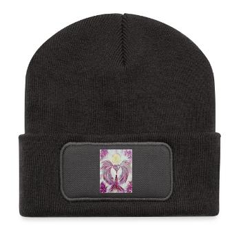 Herzengel Kosmisches Potential - Recycelte Patch Beanie - Dunkelgrau - Vorne