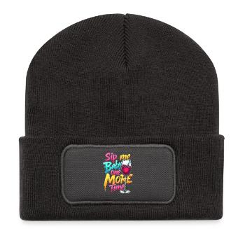SIP ME BABY NOCH EINMAL - Recycelte Patch Beanie - Dunkelgrau - Vorne