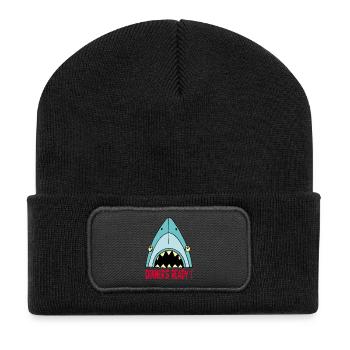 Requin qui a faim - Beanie recyclé à patch - noir - Devant