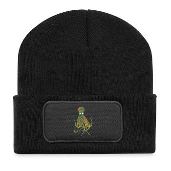 Pieuvre - Beanie recyclé à patch - noir - Devant
