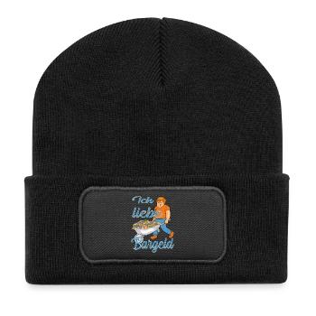 Bargeld Geld - Recycelte Patch Beanie - Schwarz - Vorne