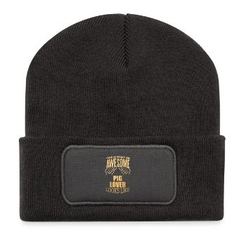 Schwein - Recycelte Patch Beanie - Dunkelgrau - Vorne
