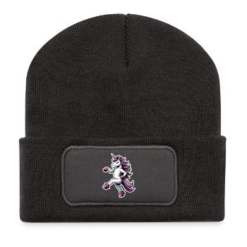 Licorne Danse Rose - Beanie recyclé à patch - charbon - Devant