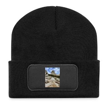 Snow-capped mountains - Recycled Patch Beanie - black - Front
