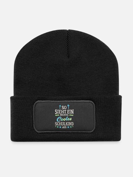 So sieht ein richtig cooles Schulkind aus - Recycelte Patch Beanie - Schwarz