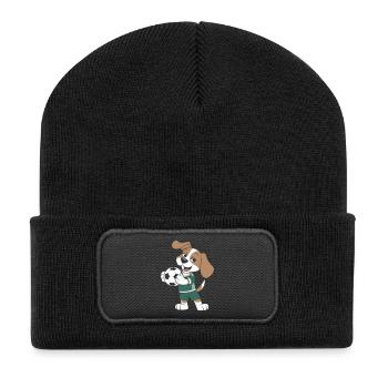 Playful Beagle Soccer - Recycled Patch Beanie - black - Front