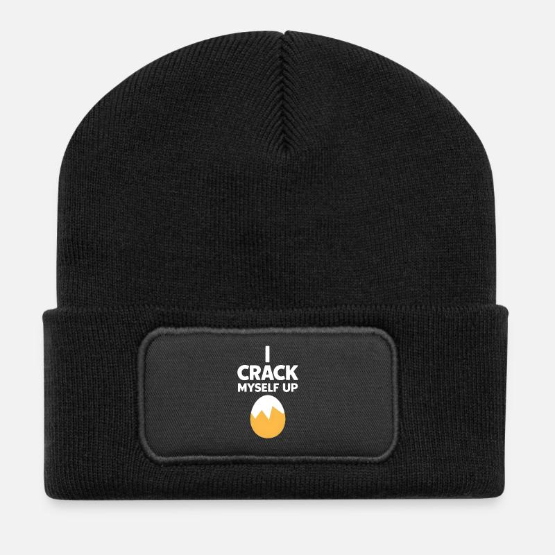 I Crack Myself Up - Recycled Patch Beanie - black