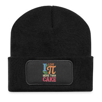 Ich liebe Pi mehr als Kuchen - Recycelte Patch Beanie - Schwarz - Vorne