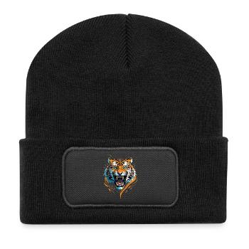 Wilder Tiger - Recycelte Patch Beanie - Schwarz - Vorne