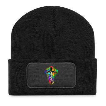 Jesus Christ Kreuz - Recycelte Patch Beanie - Schwarz - Vorne