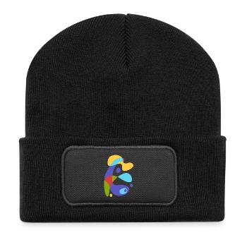 vintage abstract creature - Recycled Patch Beanie - black - Front
