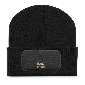 Happy Easter 2 - Recycelte Patch Beanie - Schwarz - Vorne
