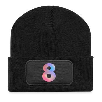 Colorful Number 8 - Recycled Patch Beanie - black - Front