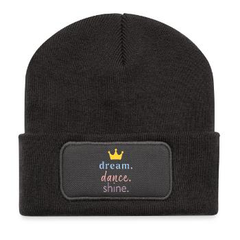 Rêve. Danser. Briller. – Chemise de danse pour fille - Beanie recyclé à patch - charbon - Devant