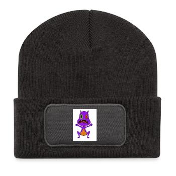 Monstre - Beanie recyclé à patch - charbon - Devant