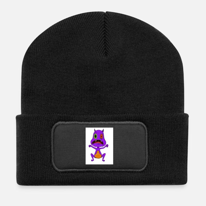 Monstre - Beanie recyclé à patch - noir