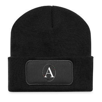 Buchstabe A - Recycelte Patch Beanie - Schwarz - Vorne