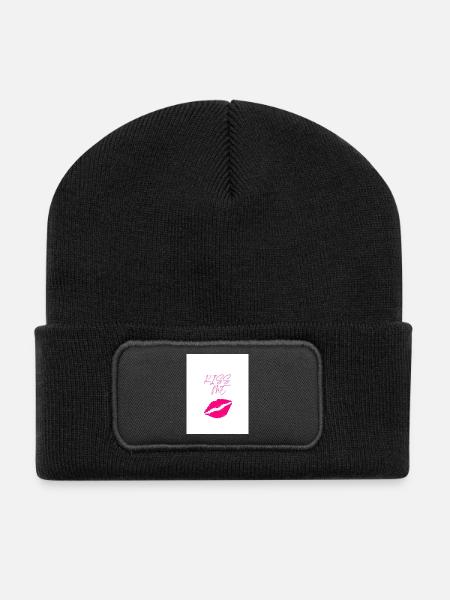 Kiss M e - Beanie recyclé à patch - noir